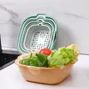 Kitchen Storage & Organization Double-layer Plastic Drain Basket Washing Strainer Baskets Drain Water Bowl Fruits Vegetable Rice Cleaning Colander Tool ZL0270