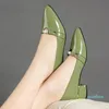 2022 kleid Schuhe Cresfimix Frauen Nette Süße Grün Frühling Slip Auf High Heel Dame Casual Party Rote Pumpen Femmes Hauts krallen B5507