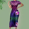 Noisydesigns Donna Abito aderente sexy Hawaii Polinesiana Fiore di ibisco Stampa Lady Maniche corte Abito casual Longue 220627