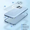 Металлические магнитные чехлы алюминиевого сплава рама для беспроводного зарядного телефона для iPhone 14 13 12 11 Pro Mini Max полупрозрачная матовая крышка