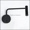 مصباح الجدار المنزل ديكو إل إمدادات حديقة الصفر مصابيح قابس LED Switch Arm Arm Bedroom مثبتة بجانب السرير اللوح الأمامي كتاب ضوء القراءة ليلة LIG