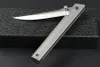 Высококачественный r8126 Flipper складной нож D2 D2 Satin Point Blade Blade CNC TC4 Титановый сплав ручка шарикоподшипника карманные ножи EDC