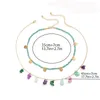 Moda Multicolor Natural Stone Pingente Pingente de Cristal Contas Cadeia de contas Boho Multilayer Colar Jewelry Gift
