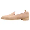 Mocassini da uomo fatti a mano in pelle scamosciata color cachi Scarpe eleganti Pantofole da uomo classiche slip-on Scarpe in pelle traspiranti