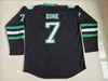 VipCeoMit # 7 TJ Oshie North Dakota Hockey Jersey Hombres 100% bordado cosido Fighting Sioux DAKOTA College Hockey Jerseys Negro Blanco Verde