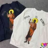 2022 Jesus moletons gráficos de espuma Imprimir Jesus é Sorto King Sweetshirts Hip Hop Tour Ye Hoodie Manga Longa Crewneck T220802