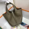 2024 Nieuwe Dames Hand Wax Draad Naaimand Tas Handtas Designer Picodin TC Lederen Emmer Luxe Klassieke Winkelen Clutch met Originele Doos Damestas