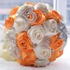 Decorative Flowers & Wreaths Orange And Cream Strystal Wedding Bouquets Bridal For DecorationDecorative