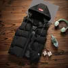 Men Winter Casual Warm Zipper Patchwork Mouwess Vest Bubble Coat Parka Tops Coats Parkas Outparty Jacket Kleding