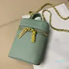 borsa cosmetica mini secchiello firmata Borsa a tracolla a catena intrecciata con doppia cerniera scozzese classica trapuntata Pochette da donna