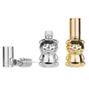 8ml Packing Glass Bottle Bear Shaqe Gold Silver Color Steel Roller Pump an Spary Press Pump Empty Refillable Cosmetic Portable Packaging Container