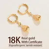 Hoop Huggie Solid 18k Gold Sergrings Длужат для женщин, девочек настоящий изящный крошечный полый слеза чистый с сертификатом Kirs22