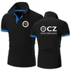 Cz Ceska Zbrojovka Armas de Fogo Checa Homens Polo Camisa Manga Curta Contraste Cor Roupas Verão Streetwear Casual Moda Tops 220621