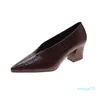 Отсуть туфли Учебная v Шея Патентная кожа одинокая женщина высокие каблуки весна универсальная ретро -роскошная Zapatos de Mujer Black