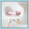 Slee Bags Newborn Infant Baby Swaddle Muslin Blanket And Headband Soft Cotton Sleep Sack Hea Mxhome Dh5Un