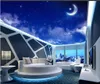 Benutzerdefinierte jegliche größe einfache kreative foto tapete fantasie sternenhimmel mond für wohnzimmer schlafzimmer zenith deckenbild