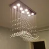 Kolye lambaları restoran kristal avize yaratıcı kişilik modern minimalist yemek odası dikdörtgen bar sayacı uzun chandelierpendan