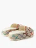 2022 Embroidered Canvas Slides For Women Slip on Slippers Girls 60mm Canvas Covered Platform Sandals Womens Fashion Flip Flops