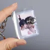 Keychains Mini 16pcs Pockets PO Sticker Naam ID -kaart 2 inch Keychain Fashion Insert foto voor familieliefje vriend geheugen cadeau