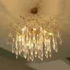 Fransız Modern Kabarcık Mum Kristal Avize Bakır Led Kolye Işık Kuş Yuva Tabağı Oturma Odası Yatak Odası Otel Asma Işık