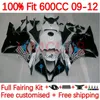 OEM Body For HONDA CBR600 CBR 600F5 600 RR CC F5 09-12 Bodywork 146No.7 CBR-600 CBR600RR 09 10 11 12 CBR 600RR 600CC 2009 2010 2011 2012 Injection Fairings graffiti blue