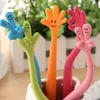 creative cartoon finger hand type ballpoint pen for custom Sales promotion children holiday gift candy color silicone