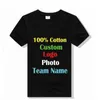 T-shirt da uomo Il tuo logo Design / Immagine personalizzata Uomini e donne di marca T-shirt fai da te T-shirt casual in cotone a maniche corte Top Abbigliamento TMen's