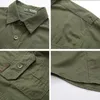 Uaicestar merk 100% katoen slanke mannen shirts lente single breasted cargo herfst mode casual 's 220322