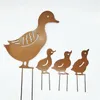 4 PCS Metal Duck Decoration Outdoor Decoration Outside Decor Yard Garden الحلي 220721