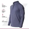 Spring Thermal Sports Sweater Мужчины 1/4 топы на молнии дышащий тренажерный зал.