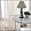 New Europe Style Fashion Design Printed Striped Curtain TLE Tyger Till Sovrumsfönster Sheer Gardiner Drop Leverans 2021 Drapes Hem Deco