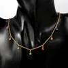 ペンダントネックレス女性用カラフルなクリスタルチョーカーネックレスBijoux Collares Jewelry Bohemia Tassel女性パーティーガールストリートウェアネックラセペウェア