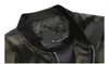 2022 Erkek Kamuflaj fermuar ceketleri Erkek Katlar Camo Bombacı Ceket Erkek Kalça Marka Giyim Sonbahar Giyim Artı Boyut M-7XL G220621