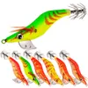 Sıcak 6 Renk 8.5cm 7.5G Kalamar Jigs Tuzlu Su Balıkçılık Lures Karides karides, mürekkep balığı için Aydınlık Lures Ahtapot Balık Cazibesi Kiti 400pcs/Lot K1647