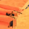 Orange Letters Blankets Leisure Travel Velvet Blanket Winter Fall Warm Soft Carpet Shawls Luxury Man Woman Towels