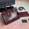 Sac De Jour Crocodile Grain Bag Fashion Women Leather Luxury Designer Alligator Handbag Shoulder Bags w34R#