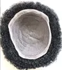 Full Hand bunden spetsenhet 8mm våg indiska jungfruliga mänskliga hårsystem manliga peruker för svarta män snabb uttryck leverans
