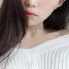 Guld sexig och osynlig halsband choker clavicle kedja kvinnliga nacktillbehör band koreansk paljett