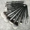 Sywinas Make-up-Pinsel-Set, 15-teilig, hochwertig, schwarz, natürliches Kunsthaar, Nake-Up-Tools-Set, professionell, es W220420