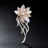 Fashion Crystal Brooch Elegant Bauhinia Brooch Lapel Pin Rhinestone Wedding Jewelry Ladies265w
