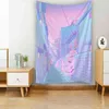 Tapisserie de rue bande dessinée violette, décoration bohème, tapis mural pour chambre de fille, pendentif de salle Photo J220804