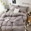 Hemtextil Solid Color Däcke Cover Pillow Case Bed Sheet Ab Side Quilt Cover Boy Kid Teen Girl Bäddkläder Set King Queen 220287f