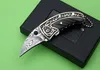 Engraved Mini Karambit Claw Knife Damascus 7CR17MOV Blade Copper Ebony Handle Tactical Pocket Claw Hunting EDC Survival Tool Knives A947 1280