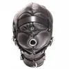 Leather Sex Headgear Mask Blindfold Breathing Hole Mouth and Ears Bondage with Locking s Sex Toys For Couples5823474