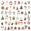 Adornos navideños 20/30/38/50 Uds árbol Santa Claus DIY adornos colgantes pequeños accesorios para hacer collares pendientesNavidad Decora