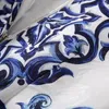 Mini abito estivo senza maniche girocollo con stampa cachemire blu con pannelli jacquard corto elegante casual abiti in porcellana blu e bianca 22Q151633