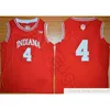 XFLSP NCAA Indiana Hoosiers College 4 Isiah Thomas Jersey Red White 40 Cody Zellerステッチ11 Victor Oladipo Universy Basketball Jerseysシャツ