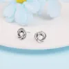 Silver Studs Earring Family alltid omringade studörhängen Sterling Silver smycken Kvinna DIY Spring Blooms 2022 4481479