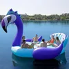 Stor pool passar sex personer 530 cm jätte påfågel flamingo enhörning uppblåsbar båtpool float luft madrass simning ring party leksaker boia 212h