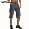 TACVASEN Mens Cargo Work Shorts Quick Dry 34 Length Pants Multipockets Knee Length Trousers Summer Board Beach Shorts 220602